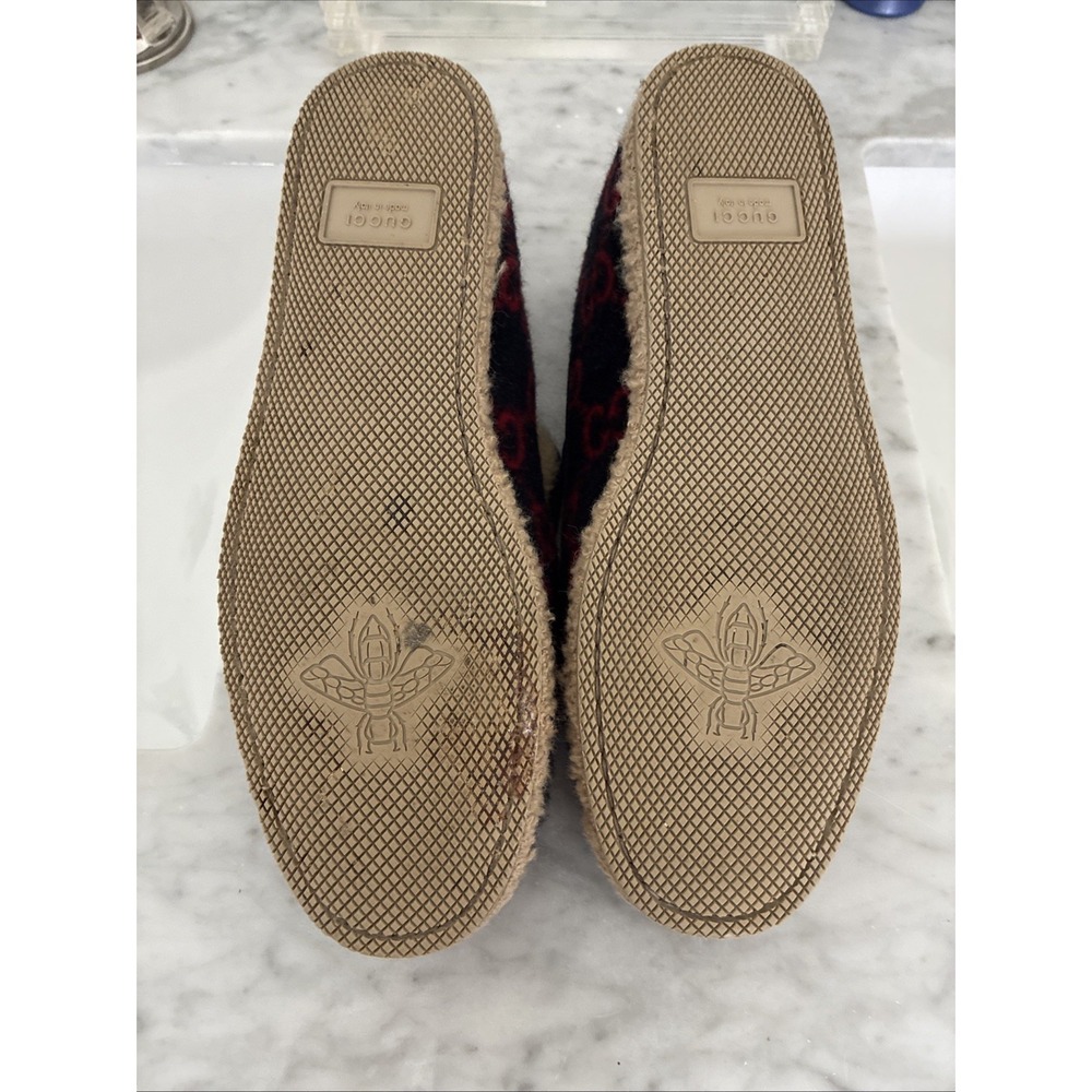 Gucci Fria Horsebit GG Monogram Logo Wool Slip On Loafers Gucci 39 EU, 8 Women's - Picture 7 of 16